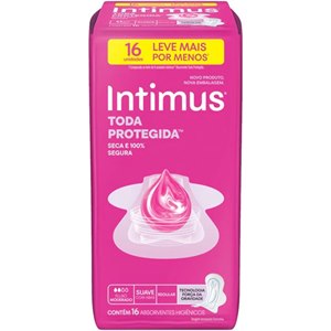 Absorvente Intimus Gel Cobertura Extra Suave Com Abas - 16 Unidades