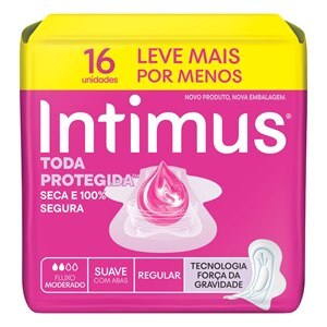 Absorvente Intimus Gel Cobertura Extra Suave Com Abas - 16 Unidades