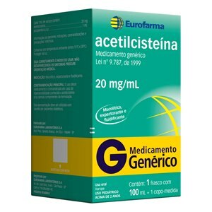 Acetilcisteína Xarope Adulto/Pediátrico 100Ml - Eurofarma - Genérico