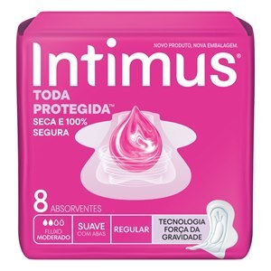 Absorvente Intimus Gel Tripla Proteção Cobertura Suave Com Abas - 8 Unidades