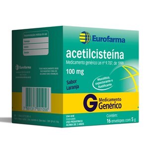 Acetilcisteína 100Mg 16 Envelopes 5G Pediátrico - Eurofarma - Genérico