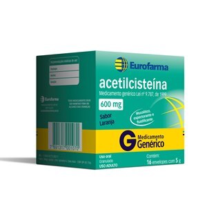 Acetilcisteína 600Mg 16 Envelopes - Eurofarma - Genérico