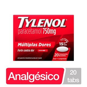 PARACETAMOL - TYLENOL 750MG 20 COMPRIMIDOS