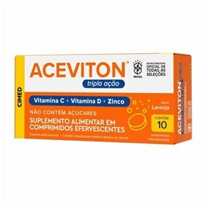 VITAMINA C + VITAMINA D + ZINCO - ACEVITON TRIPLA AÇÃO 10 COMPRIMIDOS EFERVESCENTES