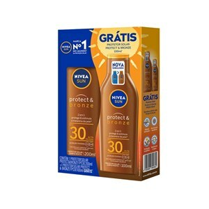 PROTETOR SOLAR NIVEA PROTECT & BRONZE FPS30 200ML GRÁTIS PROTETOR SOLAR PROTECT & BRONZE FPS 30 100ML