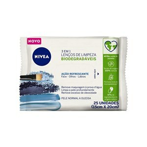 LENÇO DEMAQUILANTE NIVEA REFRESCANTE 3 EM 1 25 UNIDADES