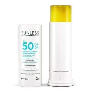 PROTETOR SOLAR FACIAL SUNLESS STICK FPS50 TRANSLÚCIDO 12G