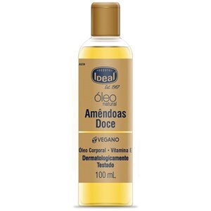 ÓLEO NATURAL AMÊNDOAS DOCE E VITAMINA E VEGANO IDEAL 100ML 