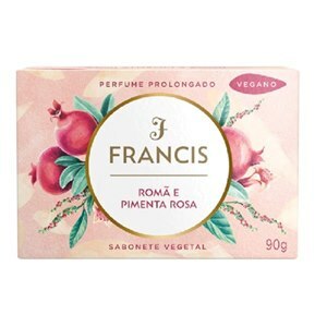 SABONETE FRANCIS VEGETAL ROMÃ E PIMENTA ROSA 90G