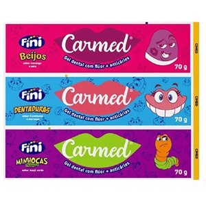 Carmed Gel Dental Fini Com Flúor Kit 3 Sabores 70g