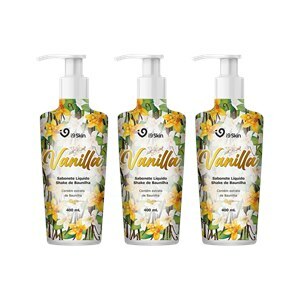 SABONETE LÍQUIDO VANILLA 400ML I9SKIN - 3 UNIDADES