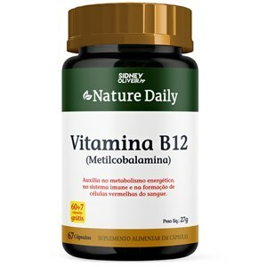 VITAMINA B12 METILCOBALAMINA NATURE DAILY 60 CÁPSULAS + 7 GRÁTIS SIDNEY OLIVEIRA