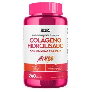 COLÁGENO HIDROLISADO+VITAMINAS E MINERAIS MULHERES ATIVAS 240 CÁPSULAS SIDNEY OLIVEIRA