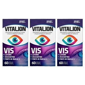 VITALION VIS LUTEÍNA E ZEAXANTINA COM ÔMEGA 3 60 CÁPSULAS SIDNEY OLIVEIRA - 3 UNIDADES