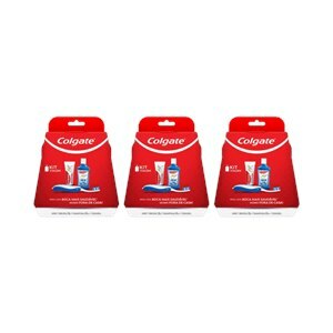 COLGATE KIT VIAGEM CREME DENTAL CLEAN MINT 30G + ENX. BUCAL CLEAN MINT 60ML + ESCOVA DENTAL TOTAL12 MACIA - 3 UNIDADES