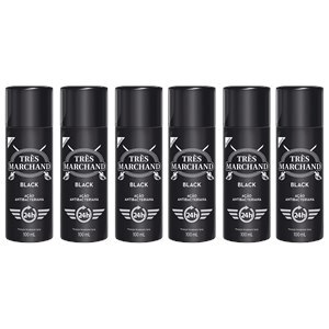 DESODORANTE SPRAY TRÈS MARCHAND BLACK 100ML - 6 UNIDADES