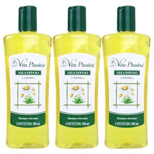 Shampoo Clareador Camomila Vita Plankta 300Ml - 3 Unidades
