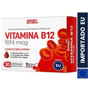 Vitamina B12 9,94mcg 30 Cápsulas União Europeia Sidney Oliveira