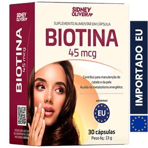 Biotina 45mcg 30 Cápsulas União Europeia Sidney Oliveira 