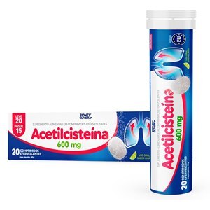 ACETILCISTEÍNA 600MG 20 COMPRIMIDOS EFERVESCENTES UNIÃO EUROPEIA SIDNEY OLIVEIRA