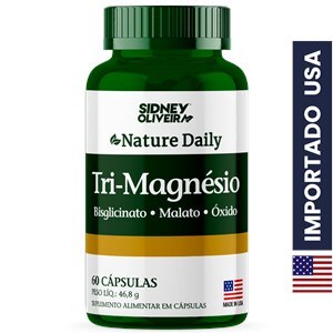 Tri Magnésio Made In Usa 60 Cápsulas Nature Daily Sidney Oliveira 