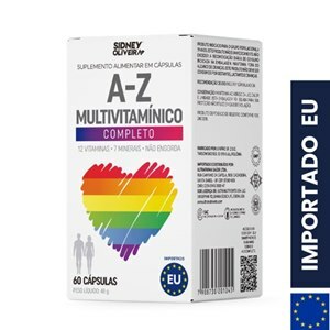 A-Z MULTIVITAMÍNICO 60 CÁPSULAS UNIÃO EUROPEIA SIDNEY OLIVEIRA