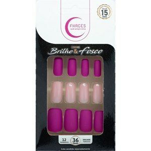 UNHAS POSTIÇAS FHACES BRILHO E FOSCO ROSA 36 UNIDADES - U4033