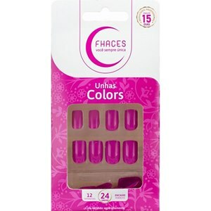 UNHAS POSTIÇAS FHACES COLORS ROSA FUCSIA 24 UNIDADES - U3090