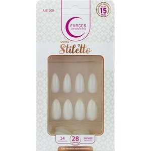 UNHAS POSTIÇAS FHACES STILETTO NATURAL 28 UNIDADES - UE1200