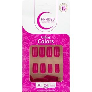 UNHAS POSTIÇAS FHACES COLORS ROSA PINK 24 UNIDADES - U3060