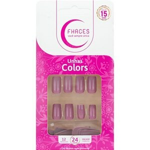 UNHAS POSTIÇAS FHACES COLORS ROSA FLASH 24 UNIDADES - U3052