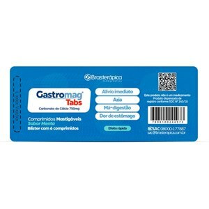 Carbonato De Cálcio - Gastromag Tabs 6 Comprimidos Mastigáveis