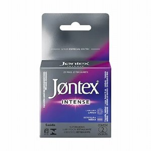 PRESERVATIVO JONTEX LUBRIFICADO INTENSE MENTA 2 UNIDADES