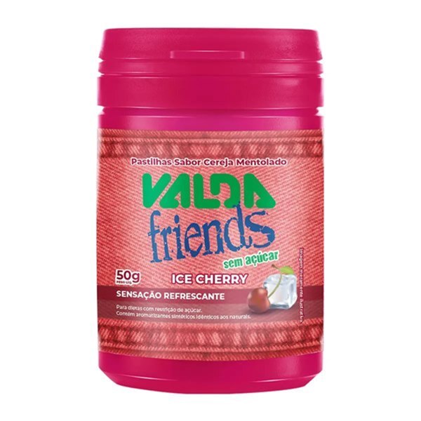 Pastilhas Valda Friends Sabor Ice Cherry Sem Açúcar Pote 50g