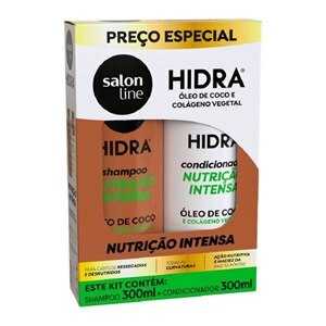 SALON LINE KIT HIDRATAÇÃO INTENSA ÓLEO DE COCO E COLÁGENO SHAMPOO 300ML + CONDICIONADOR 300ML