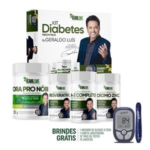 KIT GERALDO LUIZ - A-Z MULTIVITAMÍNICO + RESVERATROL + CROMO + ZINCO + ORA PRO NÓBIS + BRINDE KIT MEDIDOR GLICEMIA G-TECH