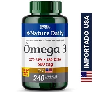 Ômega 3 500mg Nature Daily Made In Usa 240 Cápsulas Sidney Oliveira