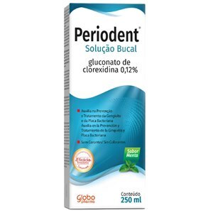 ENXAGUATÓRIO BUCAL PERIODENT COM ÁLCOOL SABOR MENTA 250ML